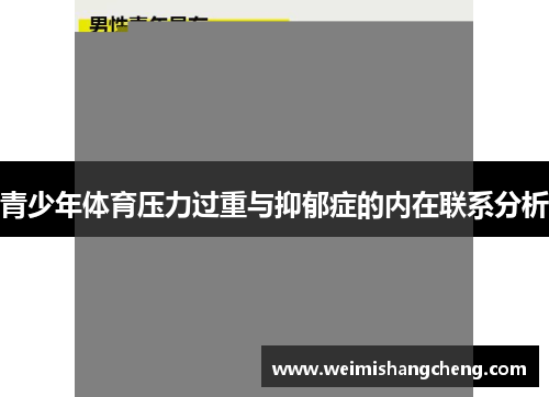 青少年体育压力过重与抑郁症的内在联系分析